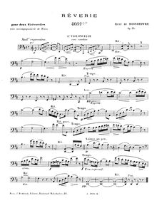 Partition violoncelle 2, Rêverie, Op.55, Boisdeffre, René de
