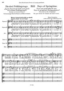 Partition No.3 - Die drei Frühlingstage, 3 Chorgesänge, Op. 11, Cornelius, Peter