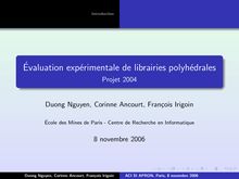 Évaluation expérimentale de librairies polyhédrales - Projet 2004
