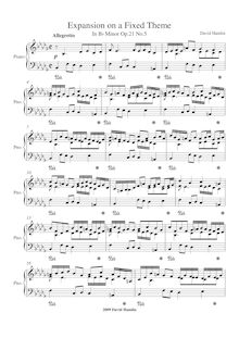 Partition complète, Expansion on a Fixed Theme No.5 en B-Flat Minor Op.21 No.5