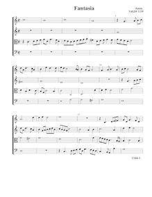 Partition Fantasia VdGS No.1339 - partition complète (Tr Tr T B), fantaisies et a Pavan pour 4 violes de gambe