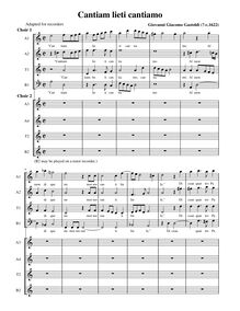 Partition complète (soprano, alto en alto notation, AATB-AATB), Cantiam liet cantiamo