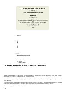 Le Poète polonais Jules Slowacki
