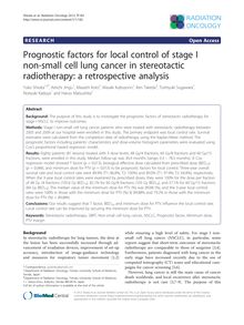 Prognostic factors for local control of stage I non-small cell lung cancer in stereotactic radiotherapy: a retrospective analysis