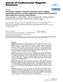 Combined magnetic resonance coronary artery imaging, myocardial perfusion and late gadolinium enhancement in patients with suspected coronary artery disease