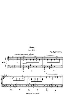 Partition , La Cloche des Matines, 18 Etudes, Op.109, Burgmüller, Friedrich