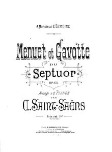Partition Piano 2, Septet Op.65, Saint-Saëns, Camille