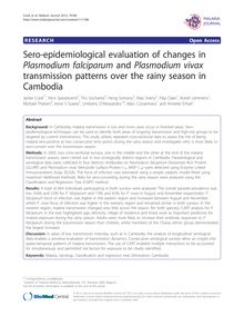 Sero-epidemiological evaluation of changes in Plasmodium falciparumand Plasmodium vivaxtransmission patterns over the rainy season in Cambodia