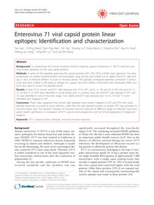 Enterovirus 71 viral capsid protein linear epitopes: Identification and characterization