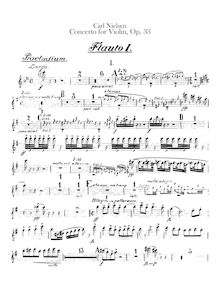 Partition flûte 1, 2 (doubling Piccolo), violon Concerto, Op.33