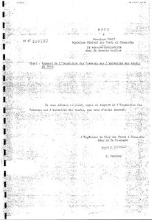 Rapport de l Inspection des Finances sur l entretien des routes de 1964.