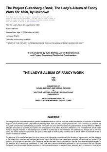 The Lady s Album of Fancy Work for 1850