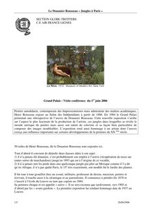 Le Douanier Rousseau « Jungles à Paris »