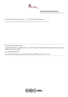Les Historiens du jour : IV. Pierre Rambaud - article ; n°19 ; vol.6, pg 367-368