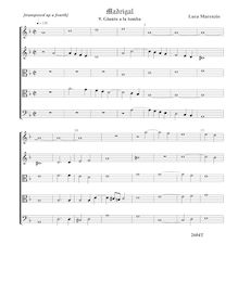 Partition , Giunto a la tombaComplete score - transposed (Tr Tr T T B), madrigaux pour 5 voix