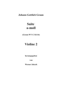 Partition violons II,  en A minor, A minor, Graun, Johann Gottlieb