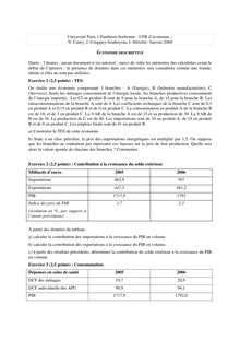 Economie descriptive 2008 Sciences Economiques et de Gestion Université Paris 1