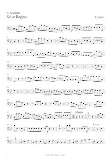Partition Continuo (violoncelles, Basses, orgue), Salve Regina, C minor