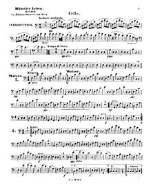 Partition violoncelles, Künstlerleben, Op.316, Artist s Life, Strauss Jr., Johann