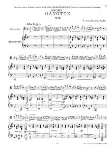 Partition de piano, Gavotte No.2, Op.42, A minor, Fitzenhagen, Wilhelm