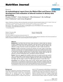 A methodological report from the Malmö Diet and Cancer study: development and evaluation of altered routines in dietary data processing