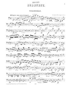 Partition violoncelle, 2 corde quatuors, A minor; E♭ major, Kiel, Friedrich