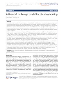 A financial brokerage model for cloud computing