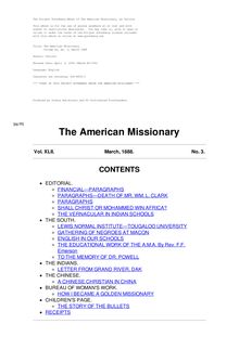 The American Missionary — Volume 42, No. 03, March, 1888
