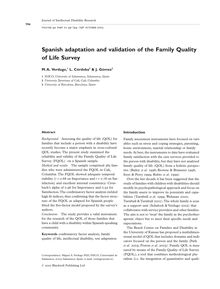 Spanish adaptation and validation of the Family Quality of Life Survey