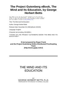 The Mind and Its Education