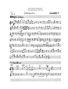 Partition trompette 1, 2 (A, B♭), pour Sleeping Beauty, Спящая красавица ; La belle au bois dormant ; Dornröschen