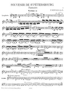 Partition violon 1 , partie, Souvenir de St Pétersbourg, Op.15, Souvenir de St Pétersbourg, Fantaisie