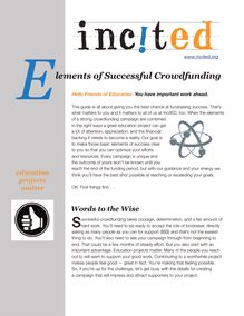Elements of Successful Crowdfunding 