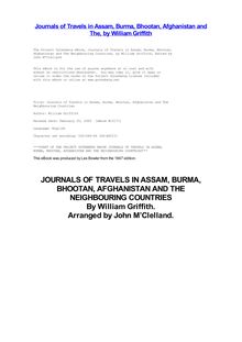 Journals of Travels in Assam, Burma, Bhootan, Afghanistan and the - Neighbouring Countries