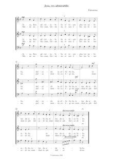 Partition complète, Jesu! Rex admirabilis, Palestrina, Giovanni Pierluigi da par Giovanni Pierluigi da Palestrina