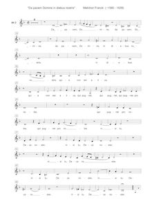 Partition chœur 1: basse 1 , partie, Da pacem Domine en diebus nostris