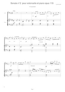 Partition , Adagio, violoncelle Sonata No.2, Plante, Cyril