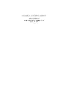 Shiloh Public Cemetery Audit Report 2008