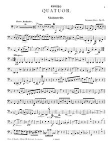 Partition violoncelle, corde quatuor No.2, Op.14, F major, Alary, Georges