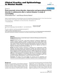Post-traumatic stress disorder, depression and generalised anxiety disorder in adolescents after a natural disaster: a study of comorbidity