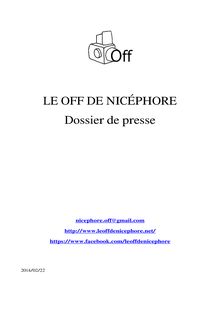 Dossier de presse de Nicéphore Off