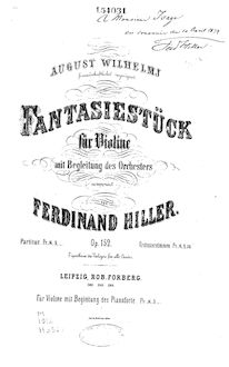 Partition Orchestral Score, Fantasiestück, A major, Hiller, Ferdinand