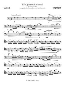 Partition violoncelle I , partie, Don Carlos, Don Carlo, Verdi, Giuseppe