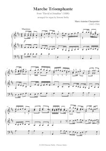 Partition orgue score, David et Jonathas, Charpentier, Marc-Antoine
