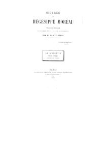 Oeuvres de Hégésippe Moreau (Nouvelle édition) / nouvelle édition précédée d une notice littéraire par M. Sainte-Beuve,...