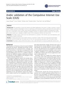 Arabic validation of the Compulsive Internet Use Scale (CIUS)
