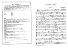 Partition parties complètes, corde quatuor No.1, C major, Wolstenholme, William