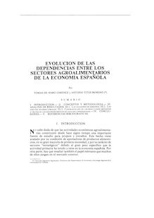 Evolución de las dependencias entre los sectores agroalimentarios de la economía española
