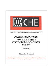 Audit criteria doc - version of 13 March 2003