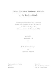 Direct radiative effects of sea salt on the regional scale [Elektronische Ressource] / von Kristina Lundgren
